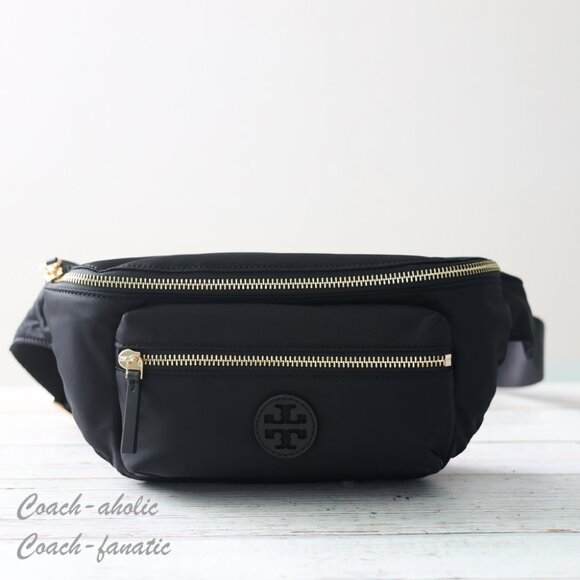 NWT Tory Burch Nylon Belt Bag Fanny Pack Crossbody in Black - Picture 4 of 11